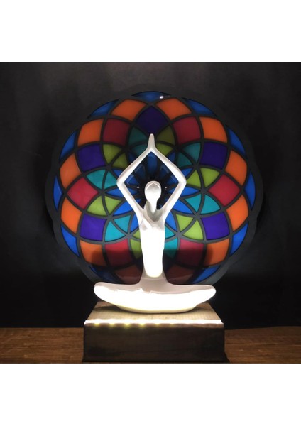Epoksili Işıklı Kişiselleştirilebilir Torus Yoga Yapan Kadın Gece Lambası Dekoratif Obje fiyatları