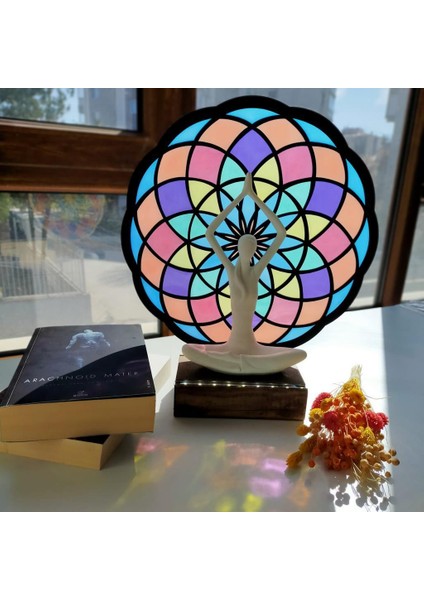 Epoksili Işıklı Kişiselleştirilebilir Torus Yoga Yapan Kadın Gece Lambası Dekoratif Obje indirimleri