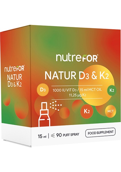 Natur D3K2 Oral Sprey 15 ml