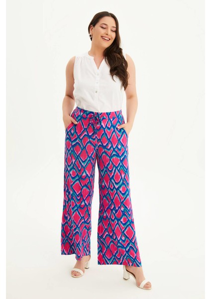 Beli Lastikli Geniş Paçalı Pantolon