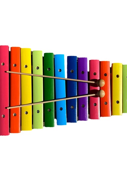 Eğitici Ahşap Oyuncak 12 Notalı Gökkuşağı Ahşap Ksilofon Müzik Aleti fırsatları
