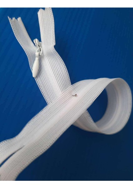 Beyaz Gizli Fermuar 22 cm 10 Adet