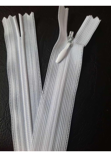 Beyaz Gizli Fermuar 22 cm 10 Adet