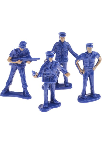 50 Adet Boyalı Polis Figür Modeli Diorama Sahne Düzeni Sahne Modeli (Yurt Dışından)