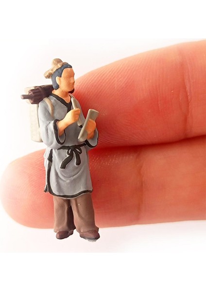 Minyatür 1/87 Antik Figürler Bebek Yol Parkı Düzeni Masaüstü Dekor Aksesuar Genç Adam Gri (Yurt Dışından) fiyatları