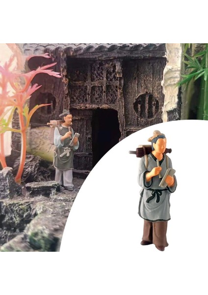Minyatür 1/87 Antik Figürler Bebek Yol Parkı Düzeni Masaüstü Dekor Aksesuar Genç Adam Gri (Yurt Dışından) fırsatları