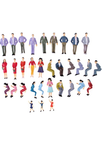 Mix Lot Ho 1/25 Kişi Yolcular Aksiyon Figürleri Tren Demiryolu Düzeni Sahnesi (Yurt Dışından)