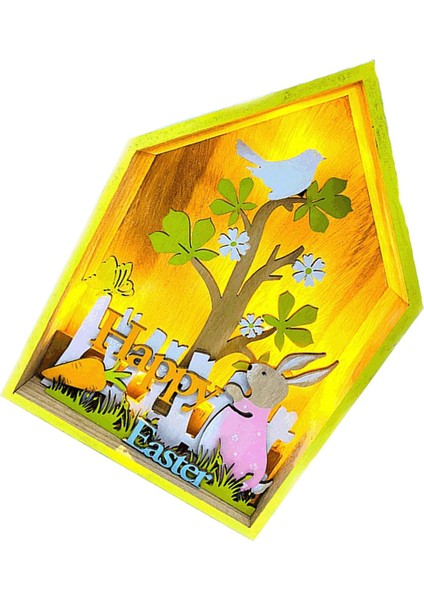 Ahşap Paskalya Tavşan Gece Lambası Centerpiece Self Beyanne Için LED Işık Mutlu Paskalya (Yurt Dışından)