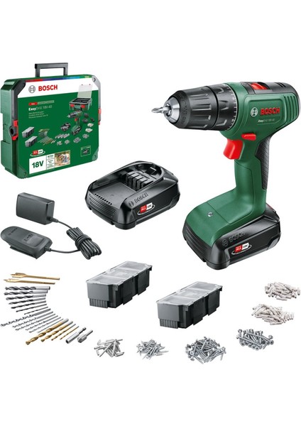 Easydrill 18V-40 1.5AH Çift Akü Delme/vidalama + 241 Parça Aksesuar Seti