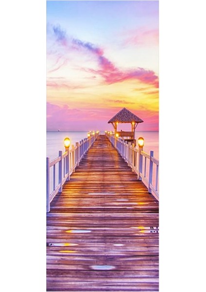 3D Çıkarılabilir Kapı Çıkartmaları Su Geçirmez Duvar Çıkartmaları Dıy Ev Dekor Pembe Bulutlar (Yurt Dışından)