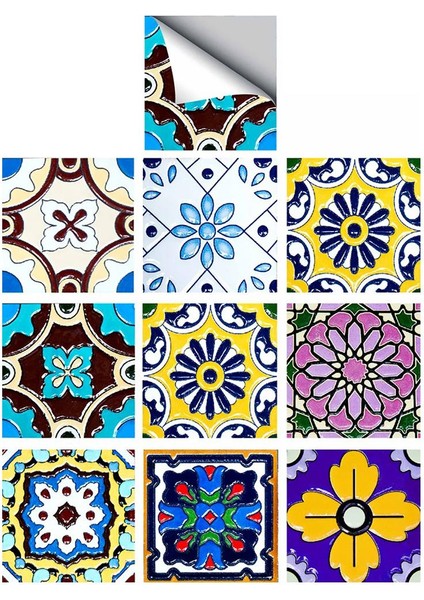 3D Meksika Mozaik Kapı Sticker Kendi Kendinden Yapışkan Duvar Tile Duvar Çıkartma Duvar Kağıdı, Tip G (Yurt Dışından)