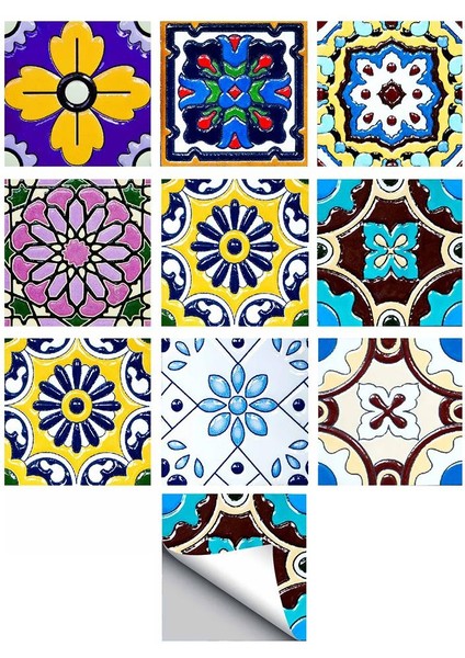 3D Meksika Mozaik Kapı Sticker Kendi Kendinden Yapışkan Duvar Tile Duvar Çıkartma Duvar Kağıdı, Tip G (Yurt Dışından) modelleri