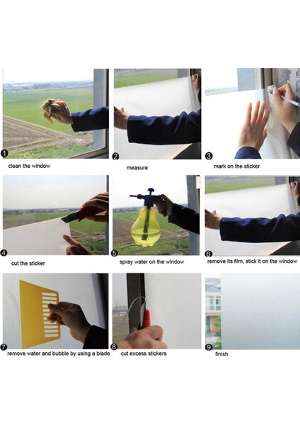 Banyo Pencere Cam Film Gizlilik Kendinden Yapışkanlı Hiçbir Tutkal Dekoratif Sticker 11 (Yurt Dışından) fiyatları