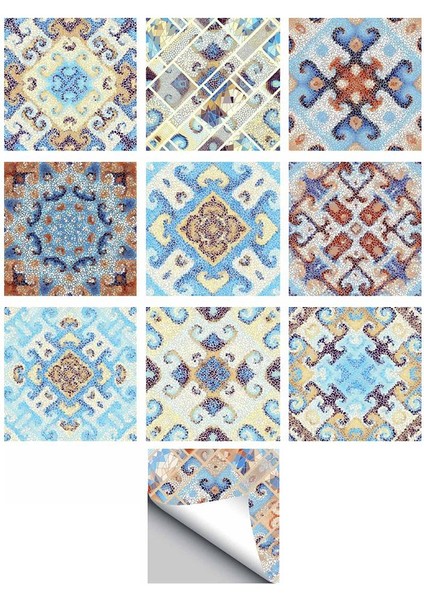 10PCS Kendi Kendine Yapışkan Kare Mozaik Duvar Çıkartmaları Vinil Yüzeye Monte Karo Tuğla Tipi H (Yurt Dışından) modelleri