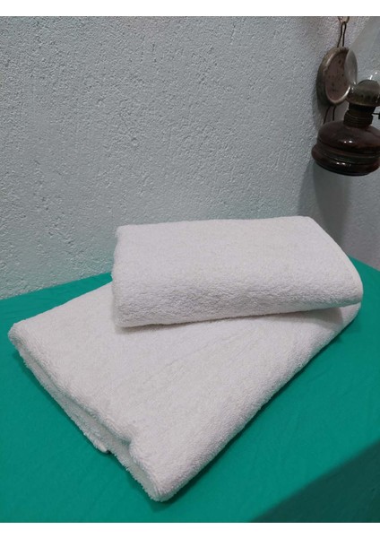 Banyo Havlu Seti Orta Boy Beyaz 2'li