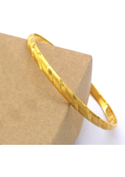 Altın Kaplama Çizgili 0.8 cm Bilezik BLZ-3059 modelleri