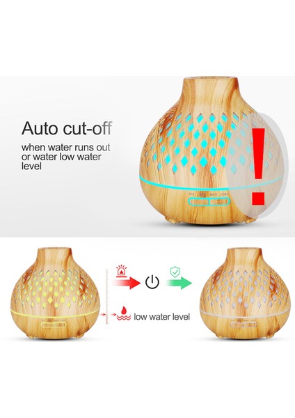 Hava Nemlendirici Ultrasonik Ahşap Tahıl Aromaterapi Aroma Difüzör Açık Renk (Yurt Dışından)