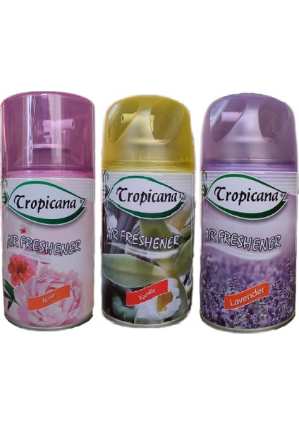 Air Freshener Oda Kokusu Rose Bahçe Ipeksi Vanilya Lavender Lavanta Parfüm Spreyi 260 ml x 3 Adet