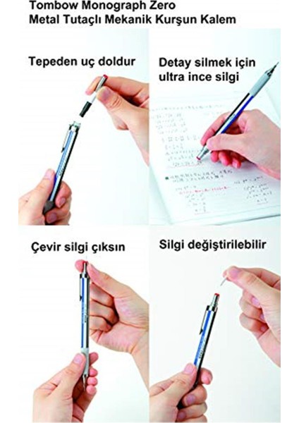 Mono Graph Zero Mekanik Kurşun Kalem, 0,5mm, Gümüş