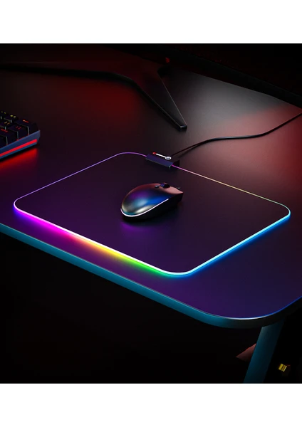 Mp-21  252X328X3 mm Rgb Ledli Oyuncu Mouse Pad Siyah