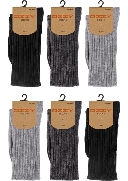 Ozzy Socks '6'lı Kışlık Kadın Yünlü Uyku Çorabı Soft Touch