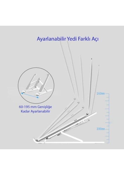 Katlanır Notebook Standı Ayarlı Laptop Macbook Notebook Yükseltici Tutucu Stand