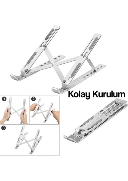 Laptop Stand Macbook Notebook Katlanabilir Taşınabilir Metal Stand Cps