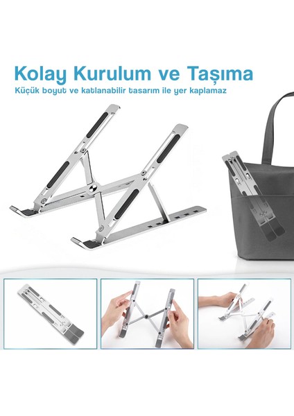 Laptop Stand Macbook Notebook Katlanabilir Taşınabilir Metal Standı