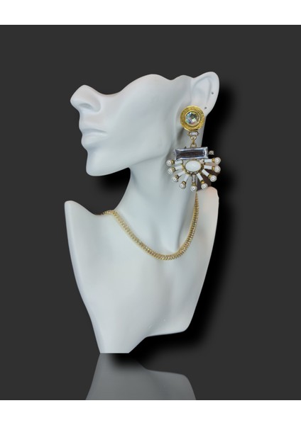 Mavi Kristal Taşlı Kelebek Modern Tasarım Abiye Küpe MY70E22310027