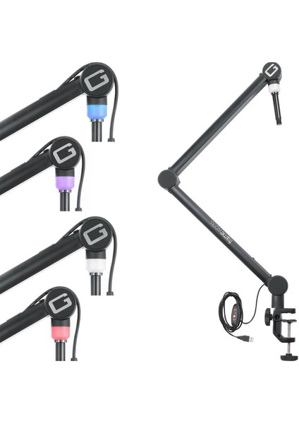 GFWMICBCBM4000 Professional Broadcast Boom Mic Stand W/ LED Light