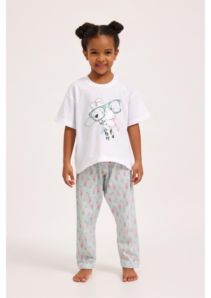 Katia & Bony  Fun Giraffe Kız Çocuk Pijama Alt Yeşil