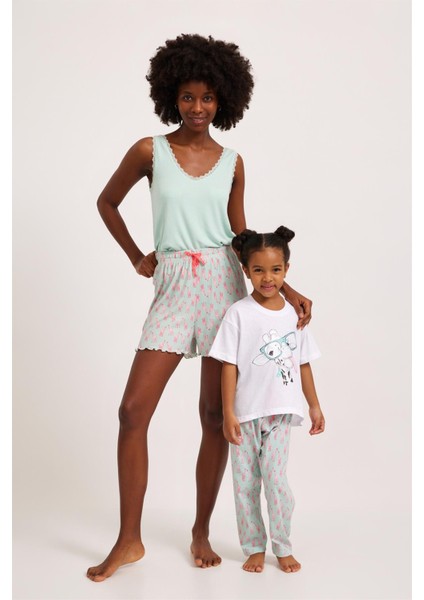 Katia & Bony  Fun Giraffe Kız Çocuk Pijama Alt Yeşil