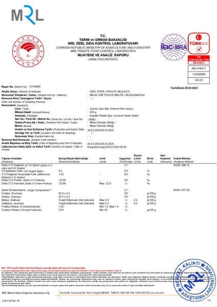 Milas Üreticiler Birliği Çiçek Balı 1 kg + Çam Balı 1 kg