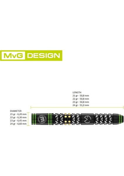Mvg Vantage %90 Tungsten Çelik Uçlu Dart Oku