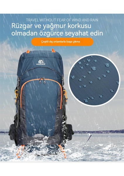 Doğa Sporları Naylon Kamp Sırt Çantası 55 10L Ücretsiz Yağmur Kapağı (Yurt Dışından)
