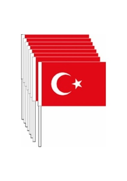 Çıtalı Türk Bayrağı 12X18CM 10 Adet