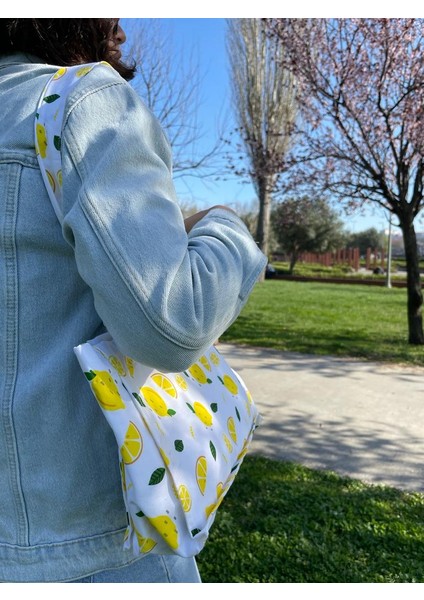 Limon Desenli Bez Çanta fiyatları