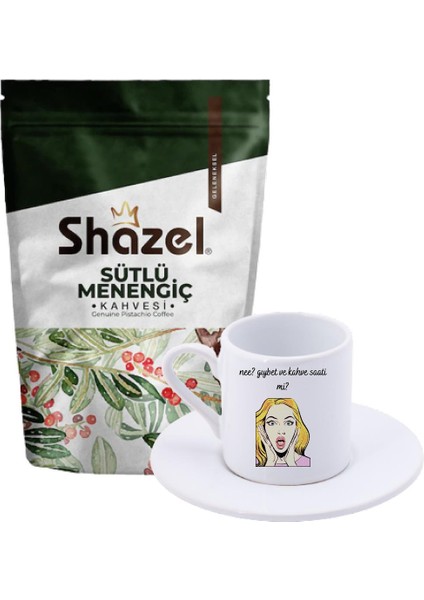 Sütlü Menengiç Kahvesi 200 Gr. + Gıybet Saati Mi Yazılı Türk Kahvesi Fincanı