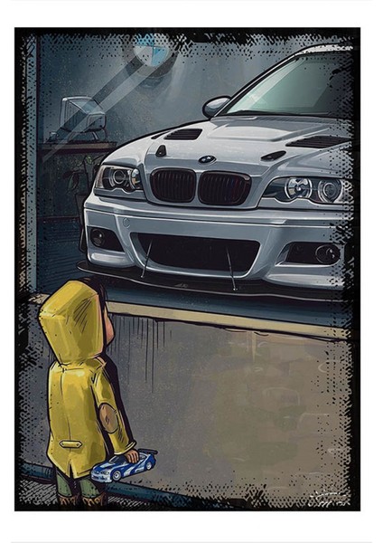 Bmw Araba Poster Hediyelik Mdf Tablo