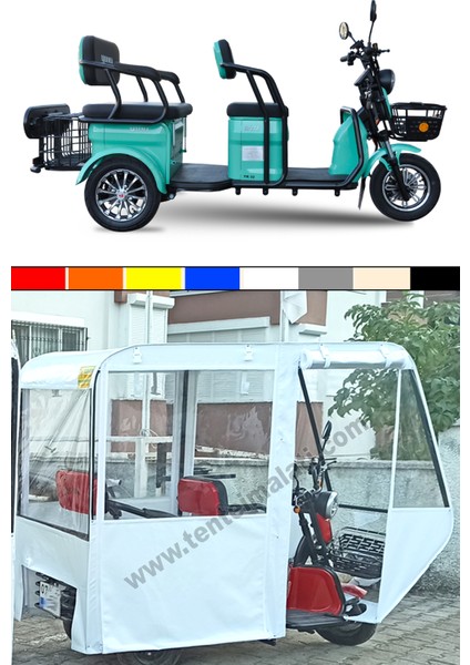 Yuki Yk 32 Greta Plus 3 Tekerlekli Elektrikli Motosiklet Kışlık Tente