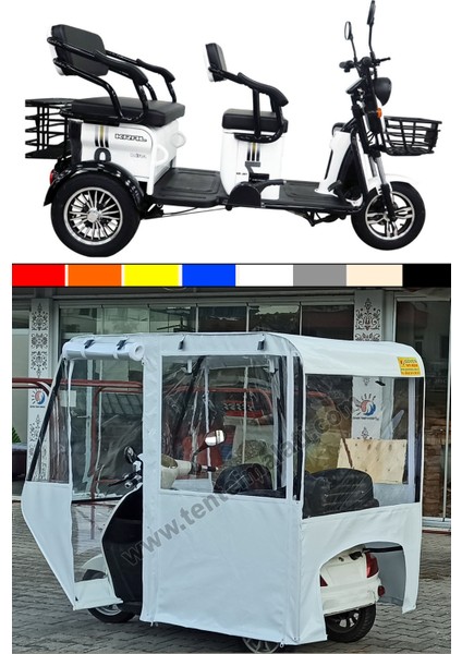 Kral 301 Mira Elektrikli 3 Tekerli Motosiklet Kışlık Tente