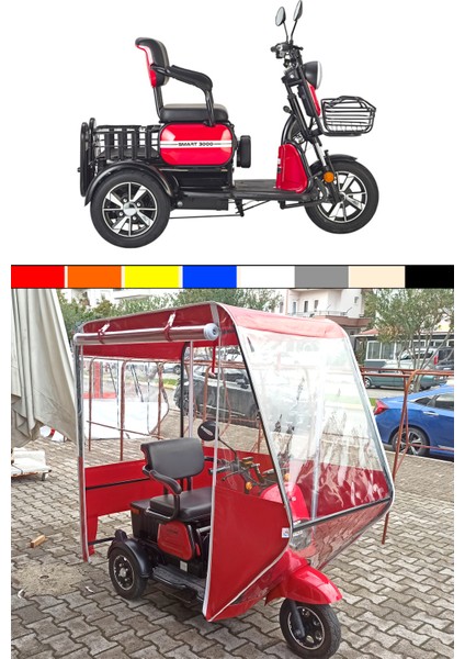 Stmax Smart 3000 3 Tekerlekli Elektrikli Motosiklet Kışlık Tente