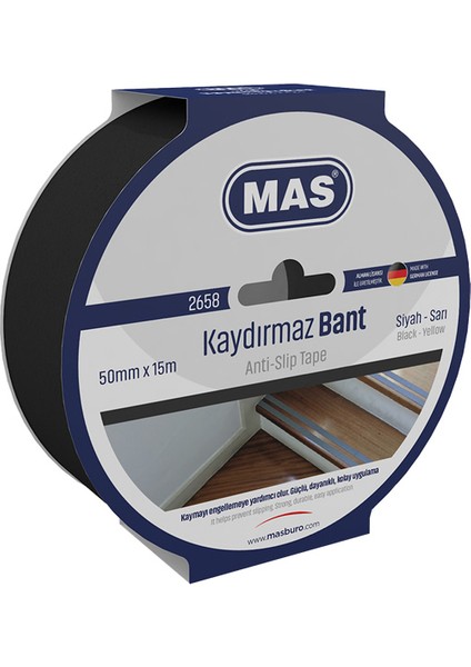 2658 50MMX15MT Siyah Kaydırmaz Bant