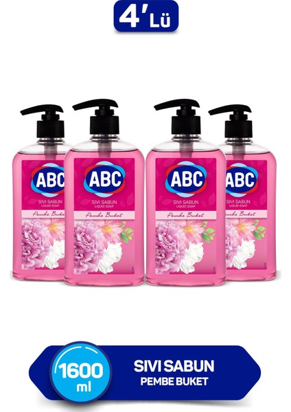 Abc Sıvı Sabun Pembe Buket 400 ml 4 Lü