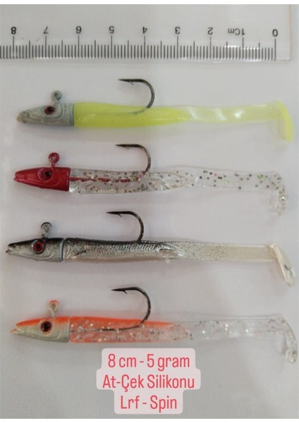 At-Çek Silikonu Lrf Spin 8 cm 5 gr 4' Lü Set