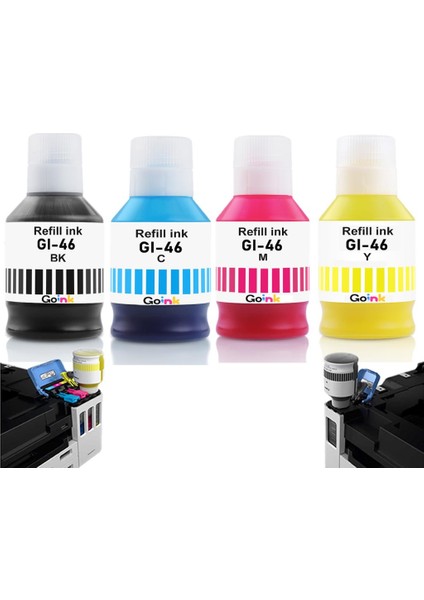 Canon Gı-46 4 Renk Pigment Muadil Mürekkep GX3040/GX4040/GX5040/GX6040/GX7040 Siyah (Black)