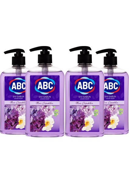 Abc Sıvı Sabun Mor Çiçekler 400 ml 4 Lü