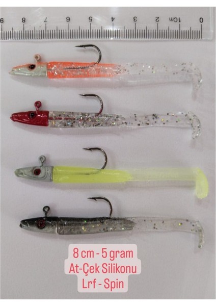 At-Çek Silikonu Lrf Spin 8 cm 5 gr 4' Lü Set