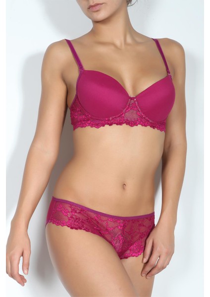 Push-Up Dolgulu Dantel Detaylı Sütyen Takım modelleri