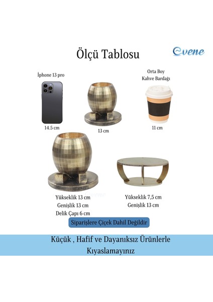 Ahşap Ayaklı Beton Saksı Dekoratif 1 Adet Ayaklı Yuvarlak Model